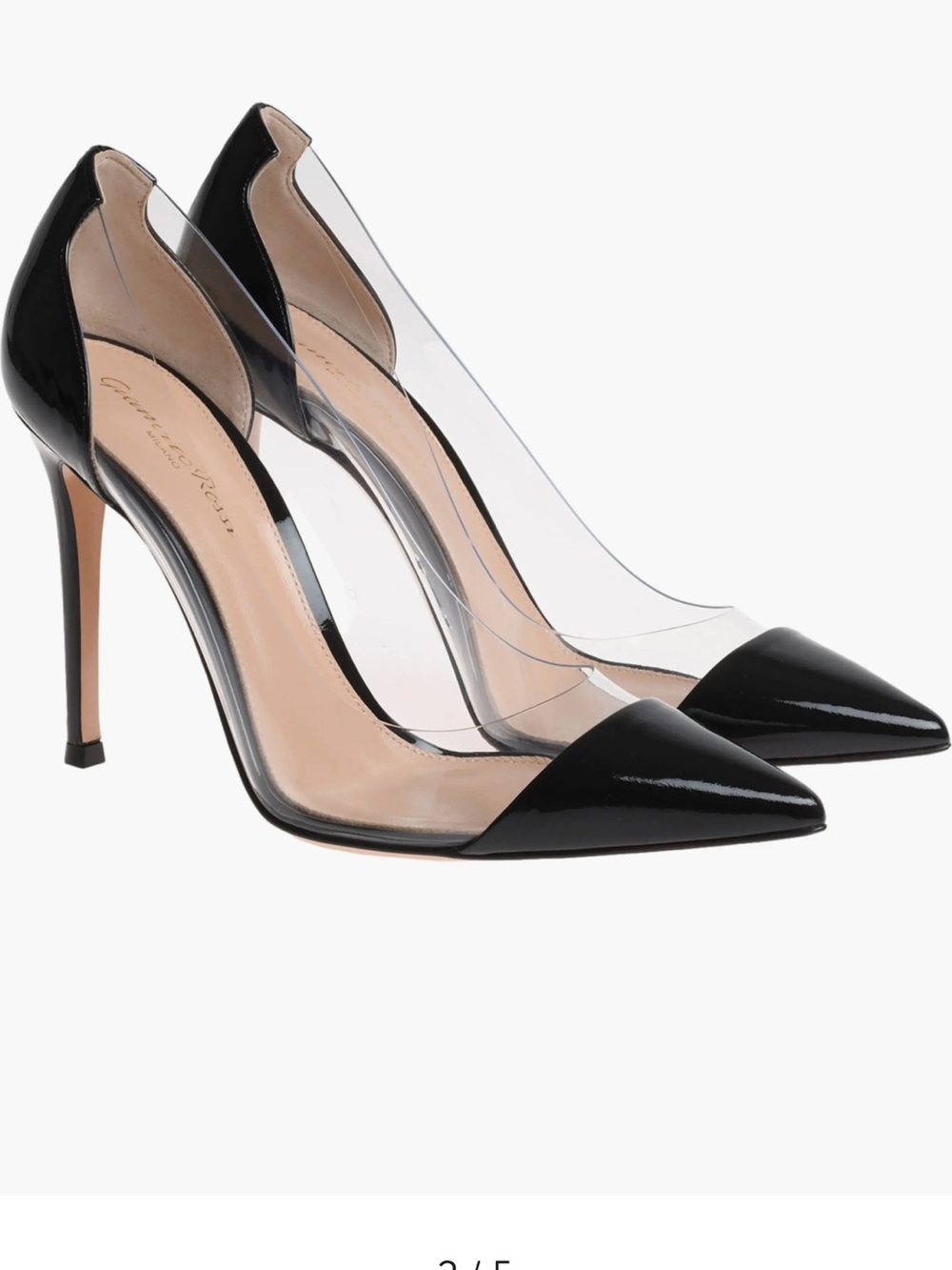 Gianvito Rossi plexi pumps burgundy black
